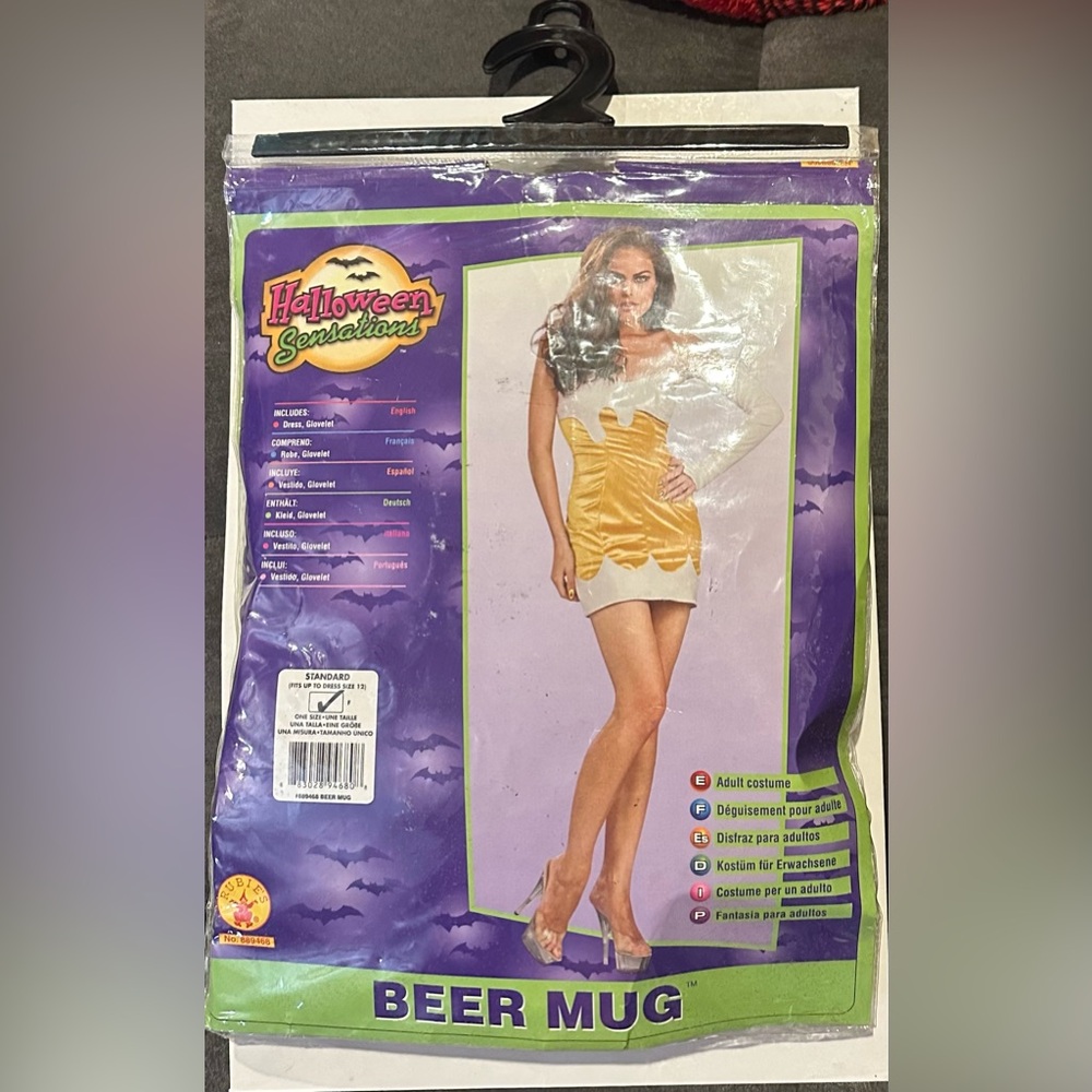 Halloween Sensations Beer Mug Costume. Standard One size (up to dress size 12)